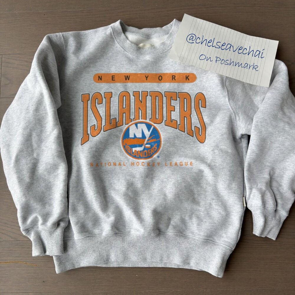 Vintage New York Islanders Logo NHL Sweatshirt, New York Islanders Hockey Shirt